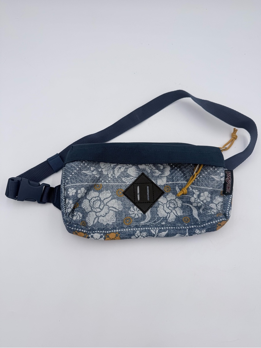 JanSport Waisted Fanny Pack Blue Denim-Style Floral Waist Bag  - EXCELLENT!